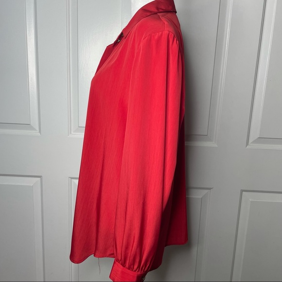 Vintage Jordana Red Embroidery Button up blouse - Picture 4 of 11